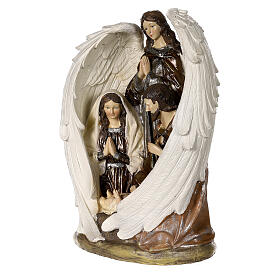 Holy Family with angel, resin, 12x9x4 in