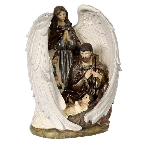 Holy Family angel resin statue 30x20x10 cm | online sales on HOLYART.com