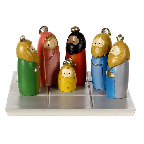 Presepe baby resina 8 pezzi oro 6 cm 1