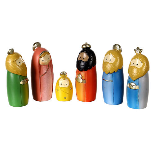 Presepe baby resina 8 pezzi oro 6 cm 3