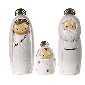 Baby Nativity Scene of white and golden resin, set of 6