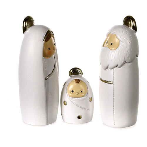 Presepe baby 6 pz resina bianca oro  4