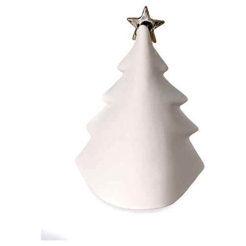 Christmas tree with golden Nativity, porcelain and resin with lights, 17 cm 7