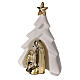 Christmas tree with golden Nativity, porcelain and resin with lights, 17 cm s4