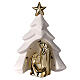 Set Natività oro albero Natale porcellana luci 17 cm  s1