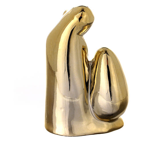 Zestaw Bożonarodzeniowy, złota szopka i porcelanowa choinka ze światłem, 17 cm 6