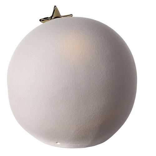 Natividade esfera branca com estrelinhas luminosas porcelana 12 cm 5