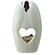 Nativity with angel and cut-out heart, white resin, 20x12x5 cm s4