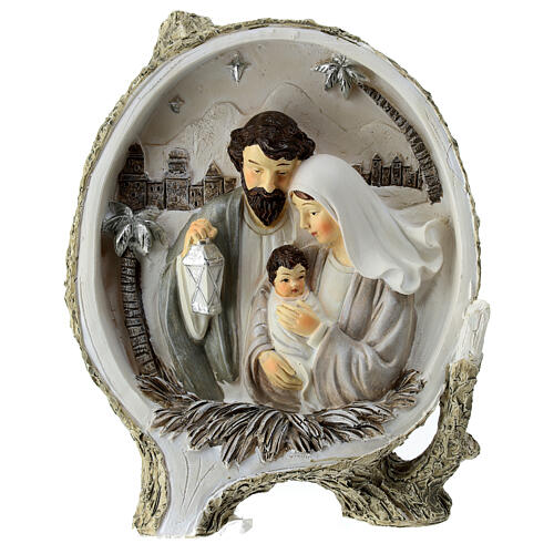 Shabby Chic Holy Family Nativity resin trunk 20x15x5 cm 1