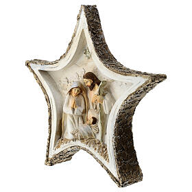 Star-shaped trunk with Nativity, resin, 20x20x5 cm