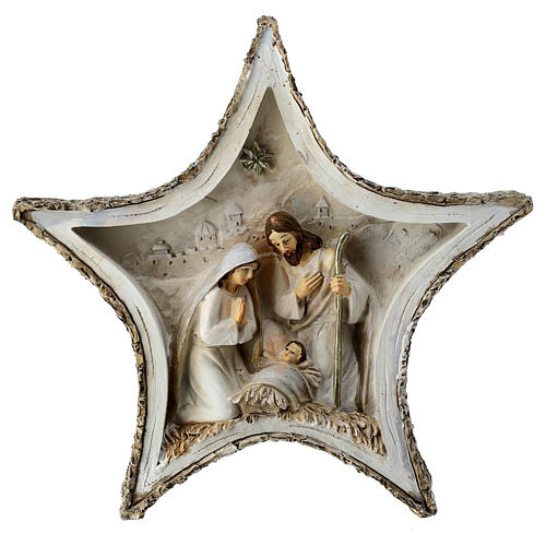 Natividad estrella corteza resina 20x20x5 cm 1