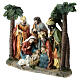 Nativity scene with Magi kings palms colored resin 20x20x10 cm s2
