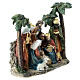 Nativity scene with Magi kings palms colored resin 20x20x10 cm s3