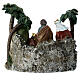 Nativity scene with Magi kings palms colored resin 20x20x10 cm s4