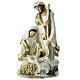 White and gold Nativity with lambs 25x15x10 cm s1