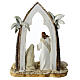 Shabby Chic Nativity with arch of palm trees, resin, 20x15x5 cm s4