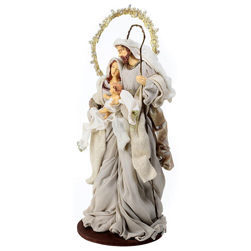 Holy Family resin and beige gold cloth h 50 cm 3