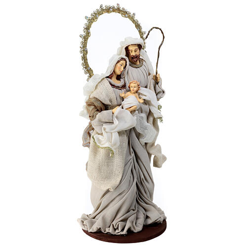 Holy Family resin and beige gold cloth h 50 cm 4