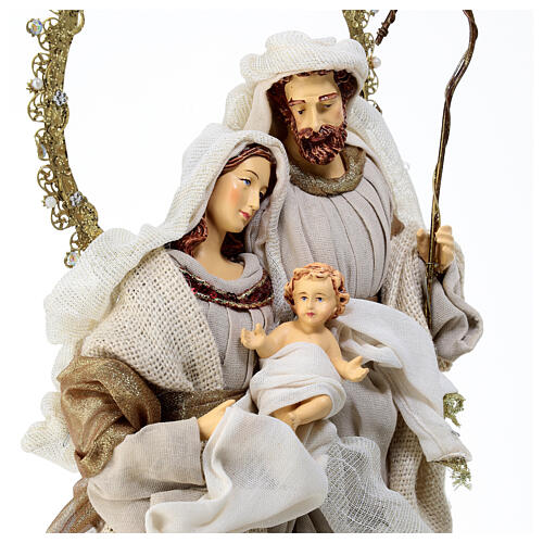 Holy Family resin and beige gold cloth h 50 cm 5