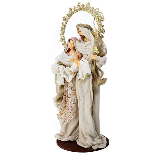 Sagrada Família resina e tecido ouro e cor-de-rosa h 50 cm 3