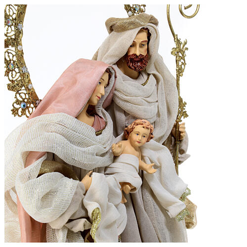 Sagrada Família resina e tecido ouro e cor-de-rosa h 50 cm 5