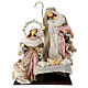 Holy Family resin fabric rose gold wood base 40x30x20 cm s1