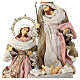 Holy Family resin fabric rose gold wood base 40x30x20 cm s4