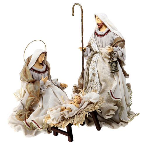 Nativity set of 3, resin and fabric, h 50 cm 1