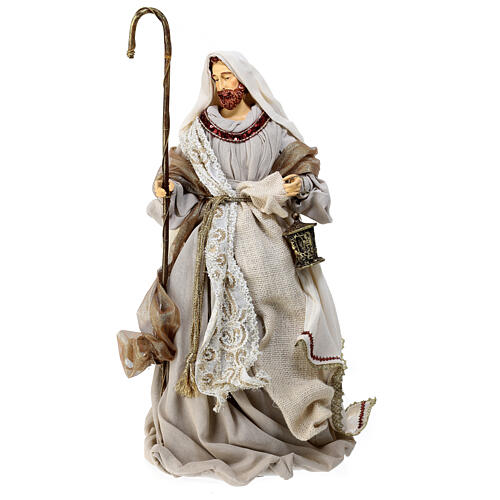 Nativity set of 3, resin and fabric, h 50 cm 4