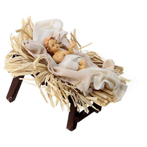 Nativity set of 3, resin and fabric, h 50 cm 5