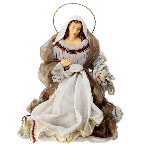 Set Natività presepe resina e stoffa 3 pezzi h 50 cm 3