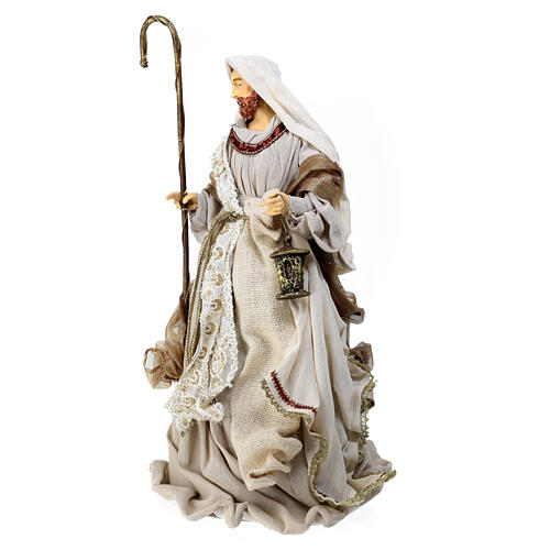 Set Natività presepe resina e stoffa 3 pezzi h 50 cm 7