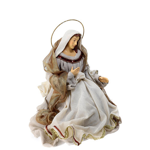 Set Natività presepe resina e stoffa 3 pezzi h 50 cm