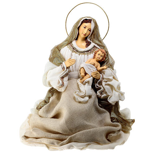 Holy Family set of 2, resin and fabric, gold and ivory, h 70 cm 3