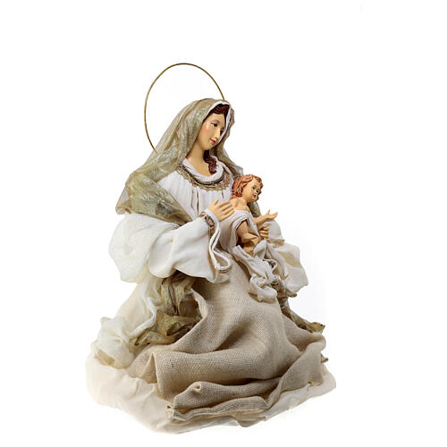 Holy Family set of 2, resin and fabric, gold and ivory, h 70 cm 7