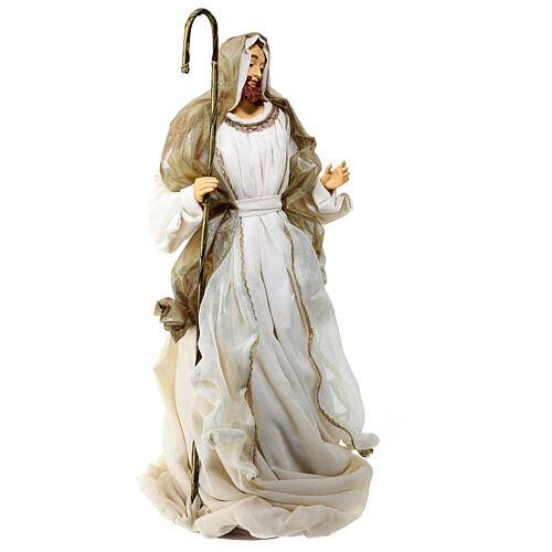 Holy Family set of 2, resin and fabric, gold and ivory, h 70 cm 8