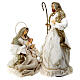 Holy Family set of 2, resin and fabric, gold and ivory, h 70 cm s1