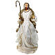 Set Sacra Famiglia 2 pezzi resina stoffa oro avorio h 70 cm s4