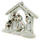 Nativity stable with Holy Family and Wise Men white and silver 20x25x5 cm s2