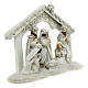 Nativity stable with Holy Family and Wise Men white and silver 20x25x5 cm s3