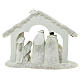 Nativity stable with Holy Family and Wise Men white and silver 20x25x5 cm s4