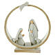 Holy Family with round stable resin 20x20x5 cm s1