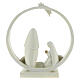 Holy Family with round stable resin 20x20x5 cm s4