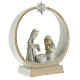 Round stable with Nativity, resin, 10x10x5 cm s3