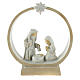 Modern nativity scene Holy Family round stable in resin 10x10x5 cm s1