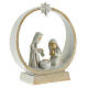 Modern nativity scene Holy Family round stable in resin 10x10x5 cm s3