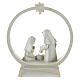 Modern nativity scene Holy Family round stable in resin 10x10x5 cm s4