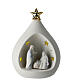 Drop-shaped stable with Holy Family and lights, resin, 20x10x10 cm s1