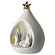 Drop-shaped stable with Holy Family and lights, resin, 20x10x10 cm s2