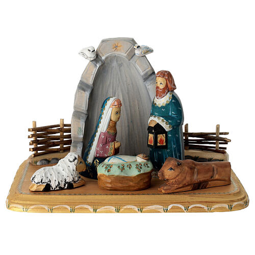 Presepe Natività intagliato e dipinto russo 17 cm  1